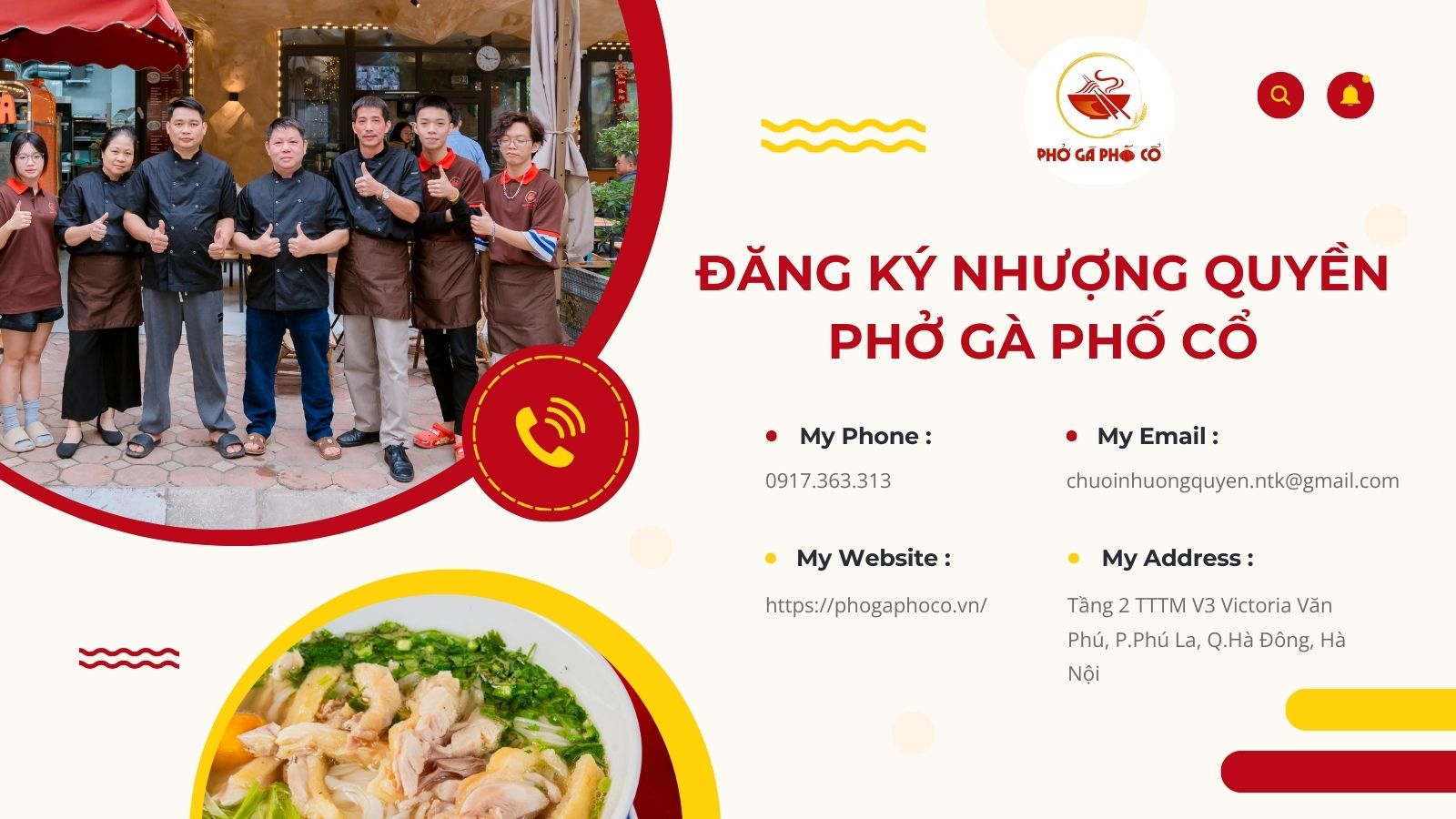 đăng ký nhượng quyền phwor gà phố cổ