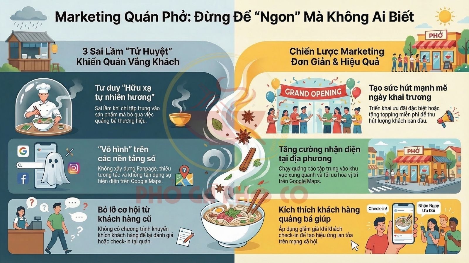 3. Marketing Yếu – Mở Quán Nhưng Không Ai Biết