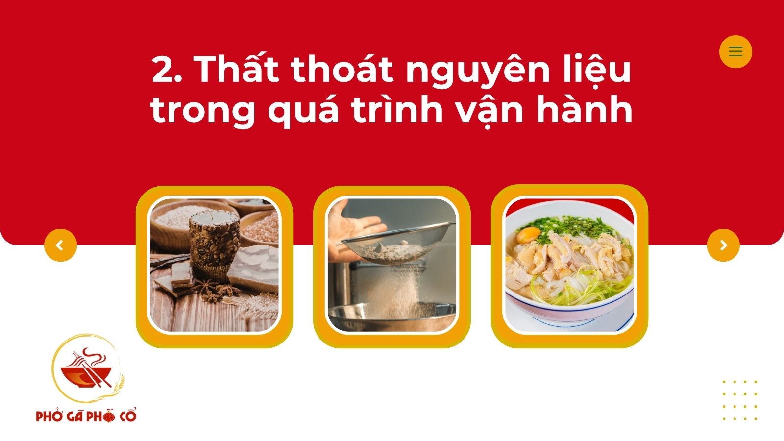 2. Thất thoát nguyên liệu trong quá trình vận hành