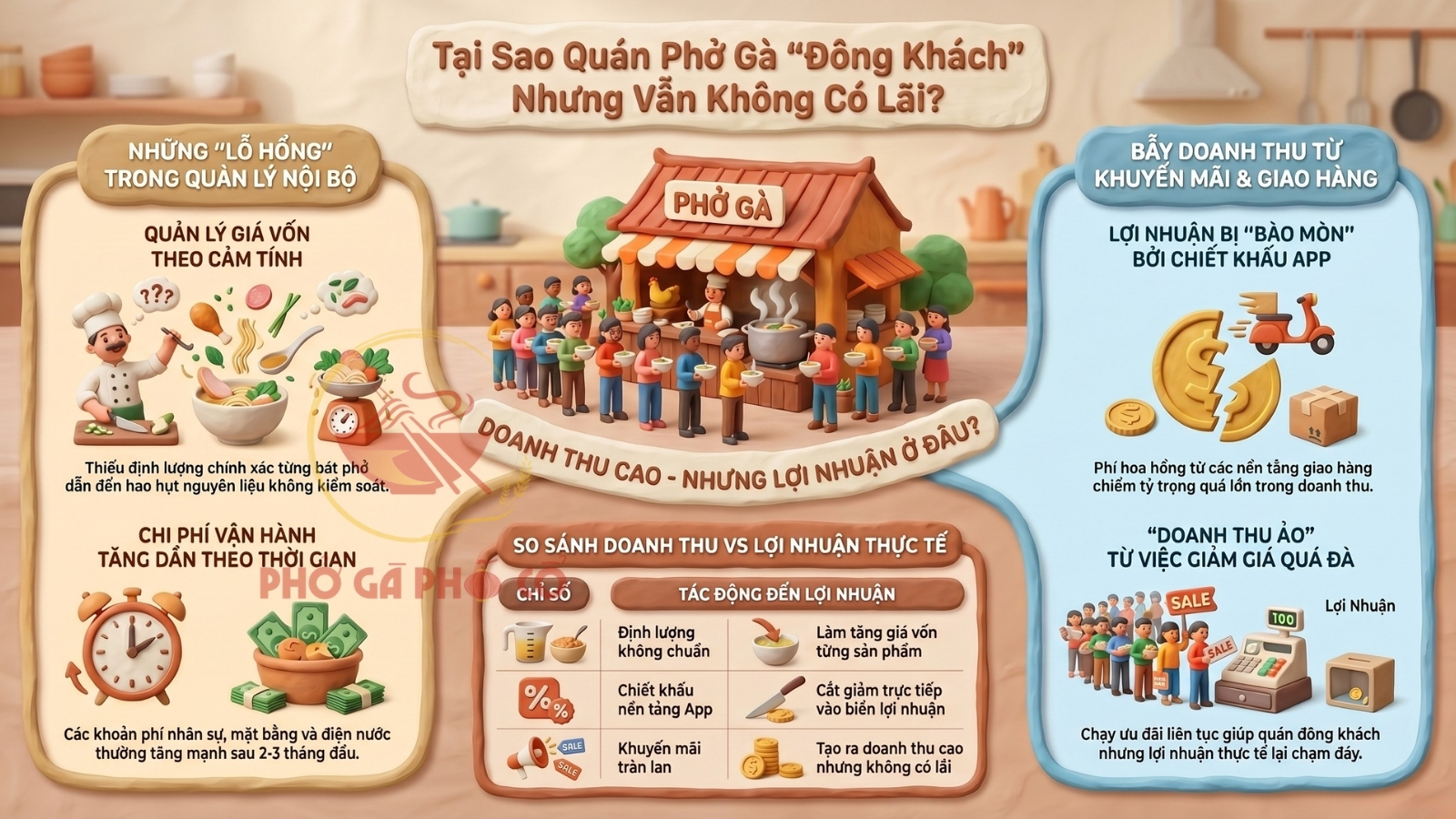 2. Doanh thu cao nhưng vì sao quán phở gà vẫn khó có lãi?