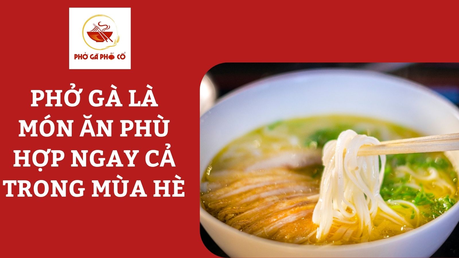 Phở gà là món ăn phù hợp ngay cả trong mùa hè