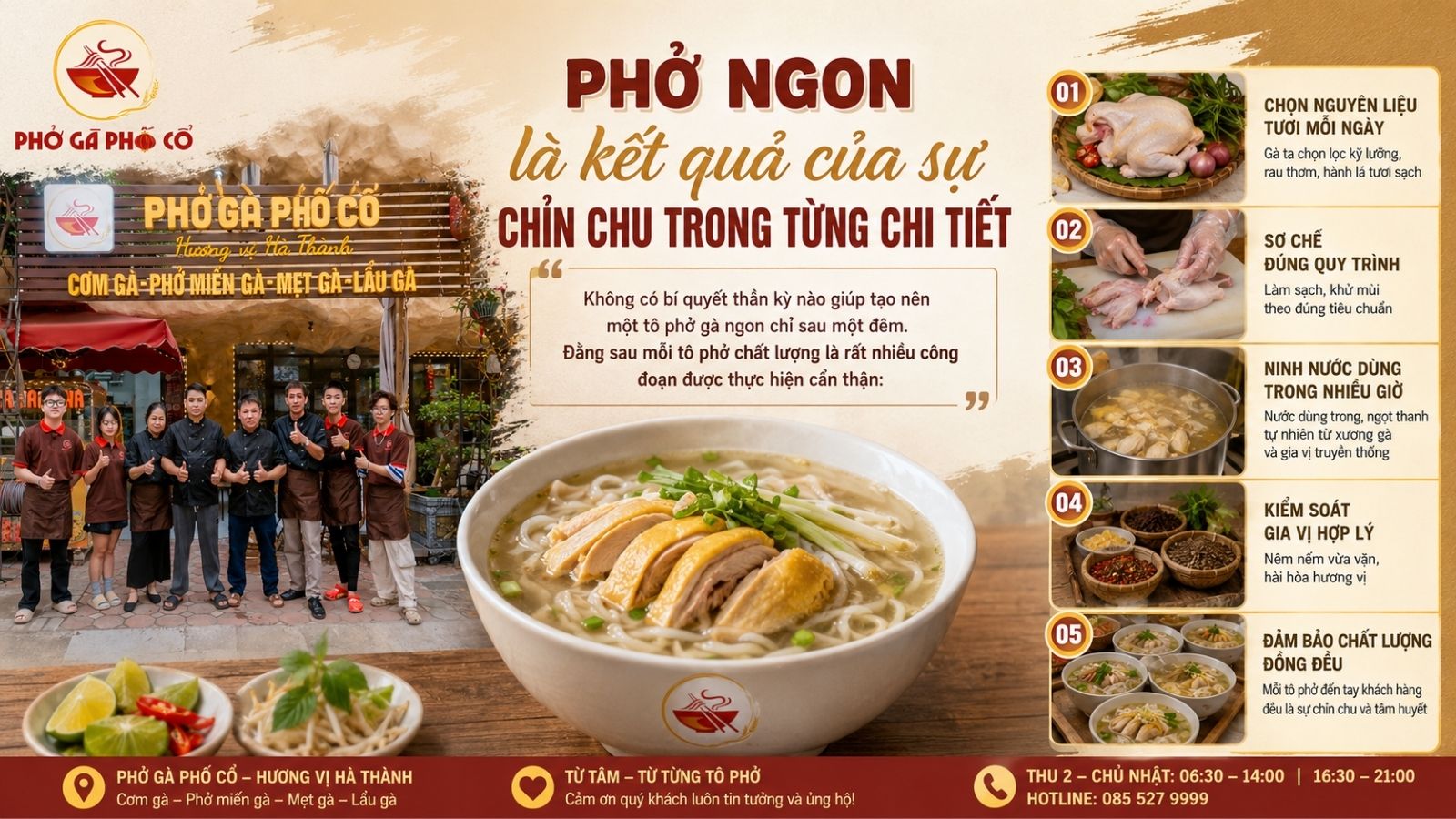 5. Phở ngon là kết quả của sự chỉn chu trong từng chi tiết