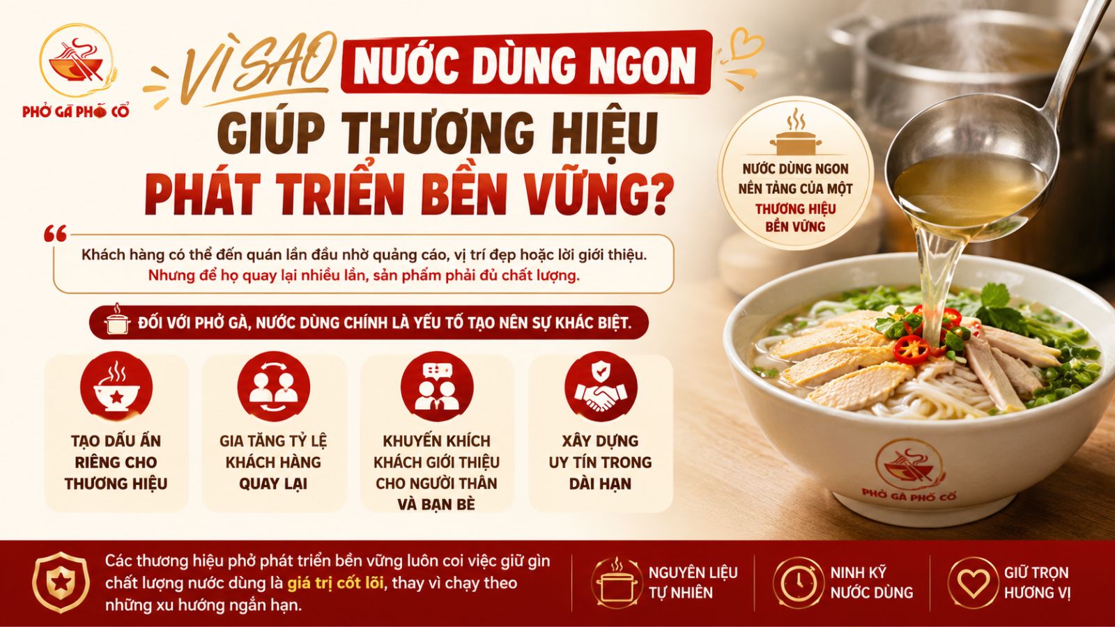 Vì sao nước dùng ngon giúp thương hiệu phát triển bền vững?